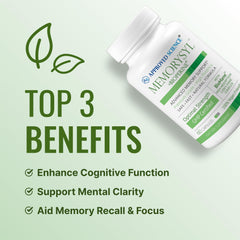 MemorySyl bottle pour showing easy daily dosing for focus