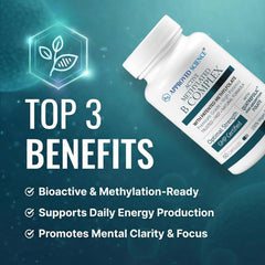 Approved Science Methylated B Complex bottle highlighting Quatrefolic 5-MTHF.
