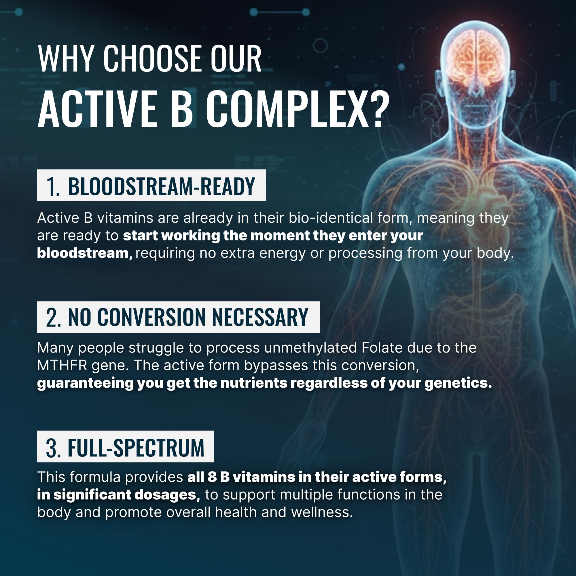 Approved Science Methylated B Complex with choline and betaine for methylation support.