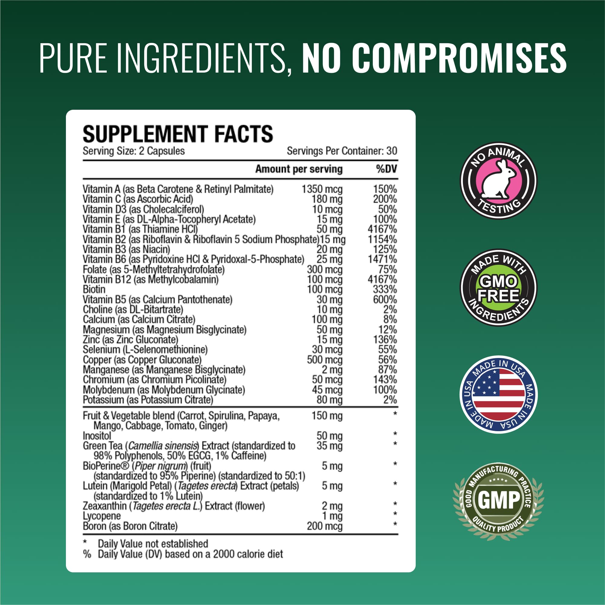 Approved Science Multi-Vitamin front packaging showcasing six-month supply.