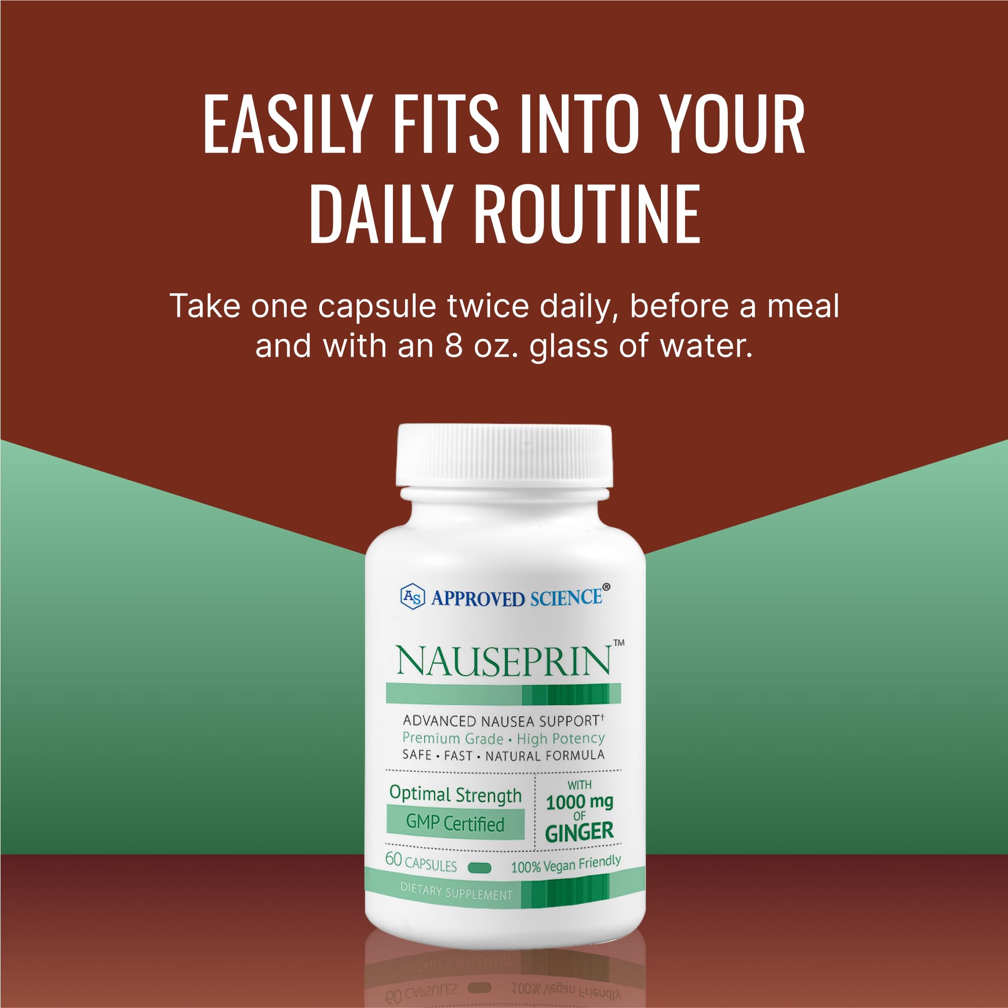 Approved Science Nauseprin daily-use image suggesting easy integration into routines.