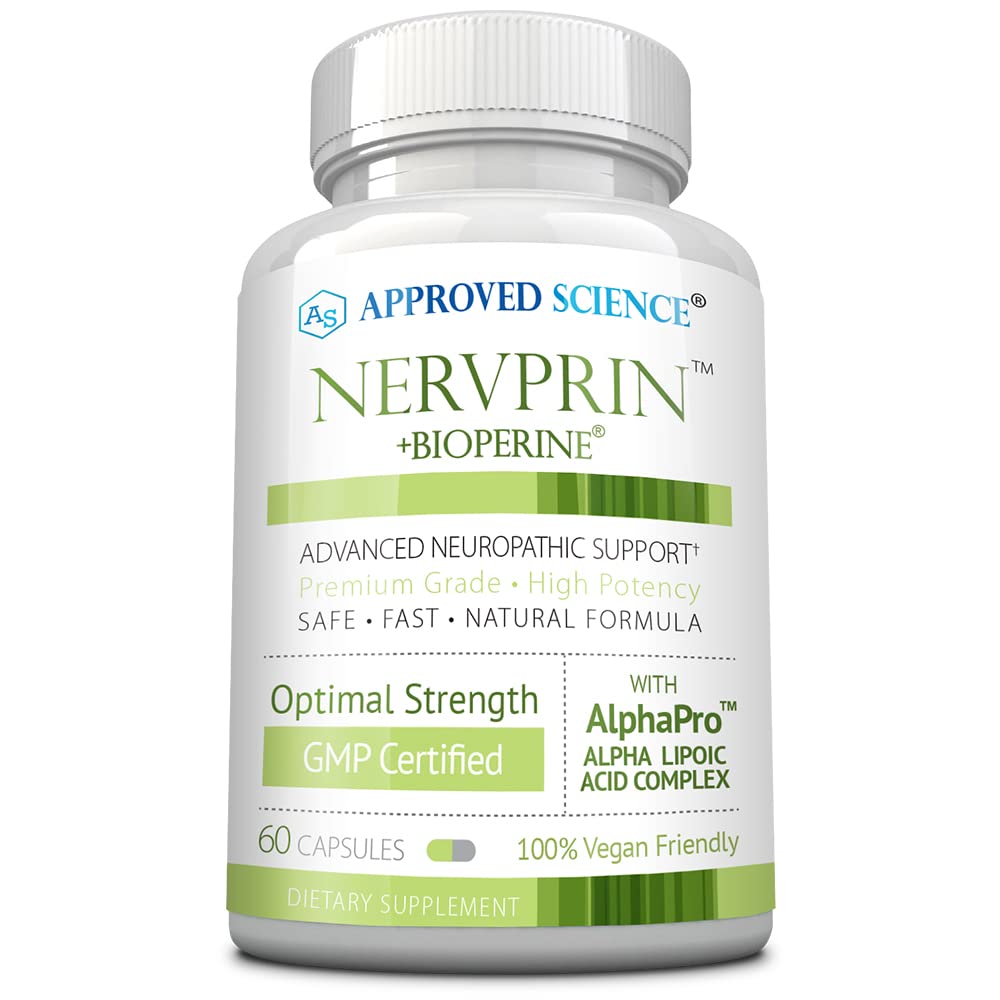 Approved Science Nervprin bottle front with 60 capsules for daily nerve support