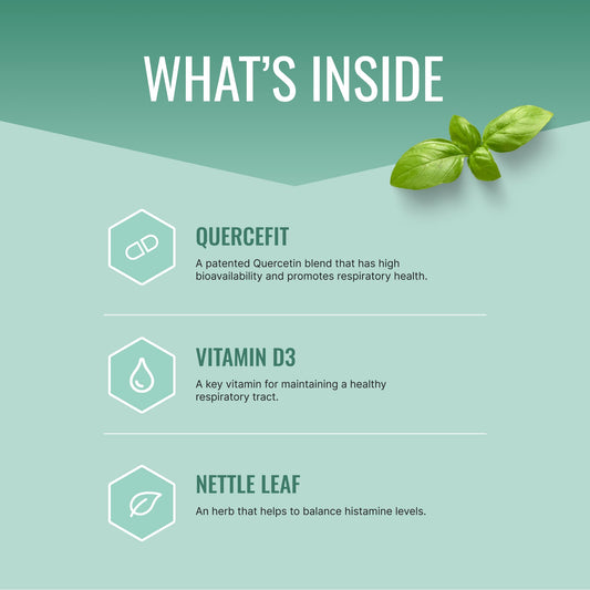 Approved Science Respirasyl bottle back showing Quercefit and BioPerine details for absorption.