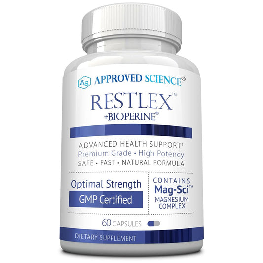 Approved Science Restlex bottle front for calm evening routine