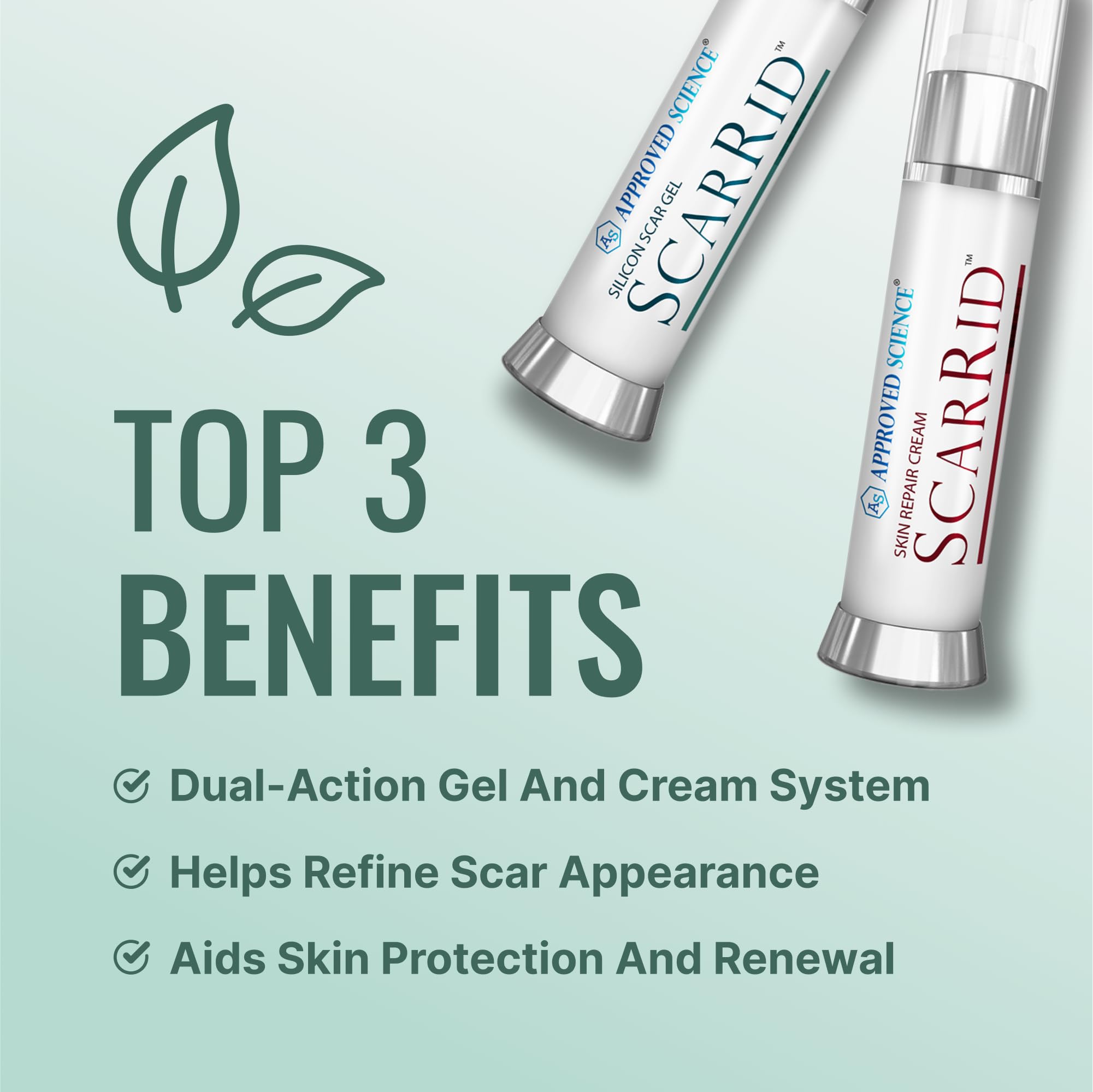 Scarrid gel being applied to skin for daily scar care routine.