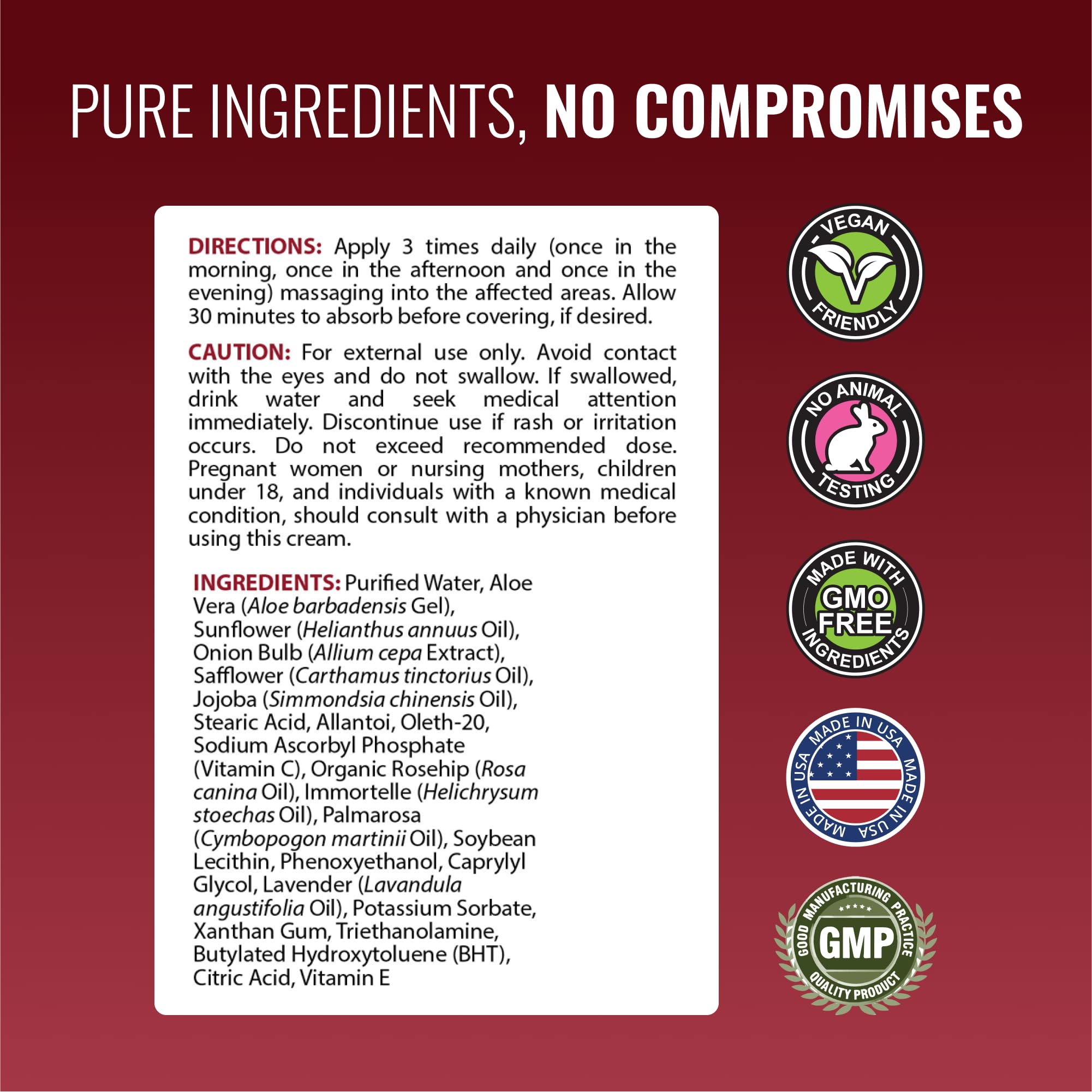 Scarrid packaging display emphasizing vegan, cruelty-free claims.