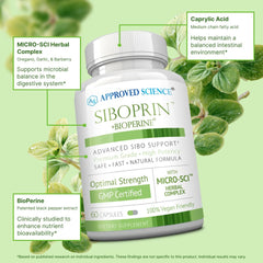 Siboprin label details emphasize vegan and USA made quality