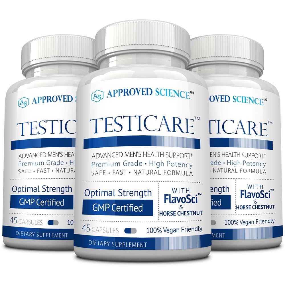 Approved Science TestiCare bottle front for daily vein support.