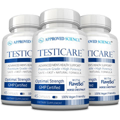 Approved Science TestiCare bottle front for daily vein support.