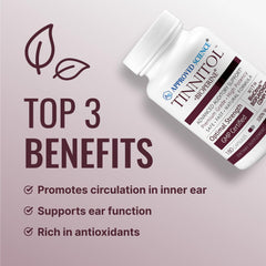 Approved Science Tinnitol capsules close-up for daily tinnitus support.