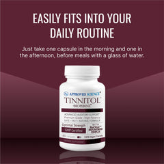 Approved Science Tinnitol packaging box on shelf for USA-made quality.