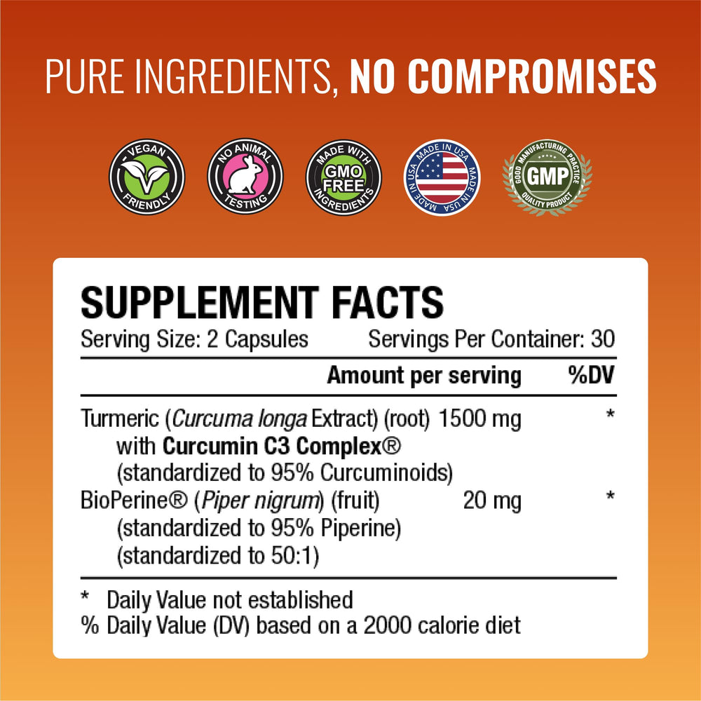 Approved Science Turmeric MD packaging signals a six-month supply.