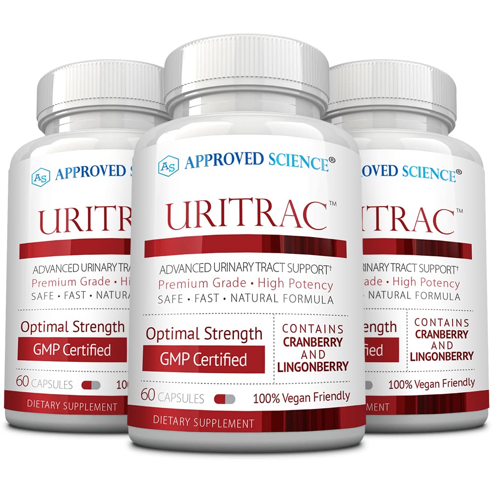 Approved Science Uritrac bottle front for daily urinary health support.