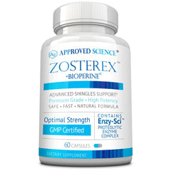 Approved Science Zosterex bottle front label for daily use