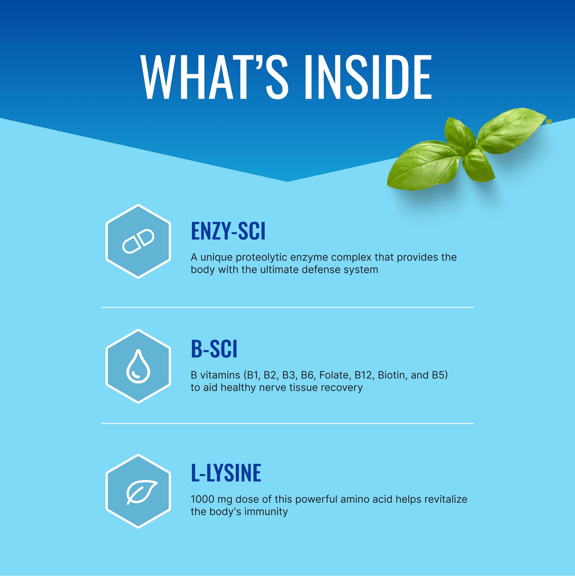 Capsules close-up showing 1000 mg lysine