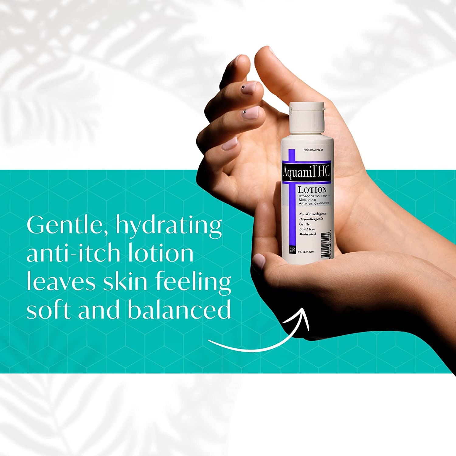 Aquanil HC Lotion dye-free formula label for sensitive users.
