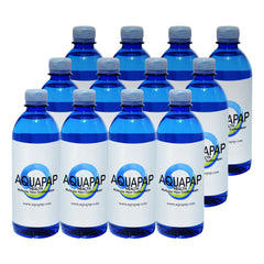 Aquapap 16.9-ounce bottle travel-ready for CPAP use.