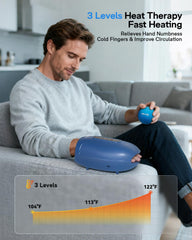 Arace device offers three heat levels for rapid warmth and comfort.