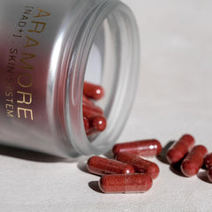 Aramore NAD+ vegan badge underscores plant-based formula and safety
