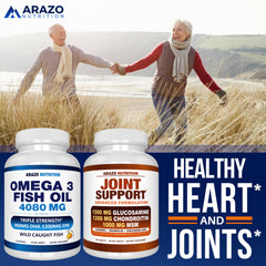 GMP-certified facility label on Arazo Nutrition omega-3 bottle
