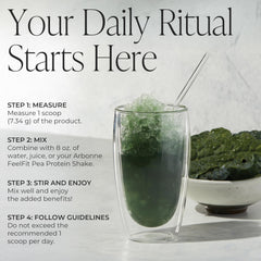 Glass of BeWell green juice showing a vibrant, nutrient-rich drink.