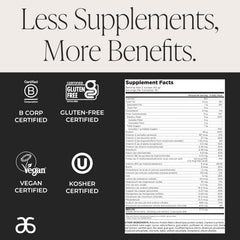 Arbonne Feelfit pea protein shake glass with 2 scoops suggests quick meals.