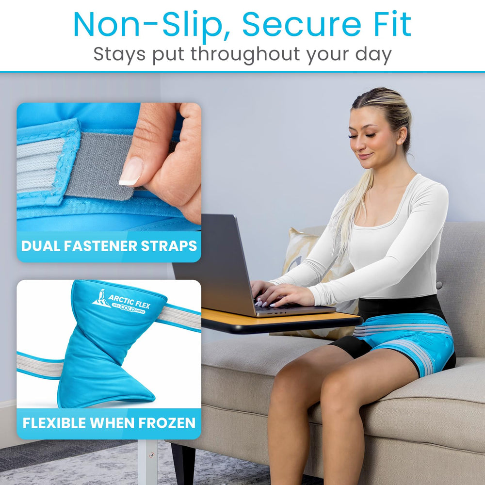 Arctic Flex hip ice pack wrap ideal after surgery recovery.