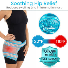 Arctic Flex hip ice pack wrap nylon side for deeper therapy.