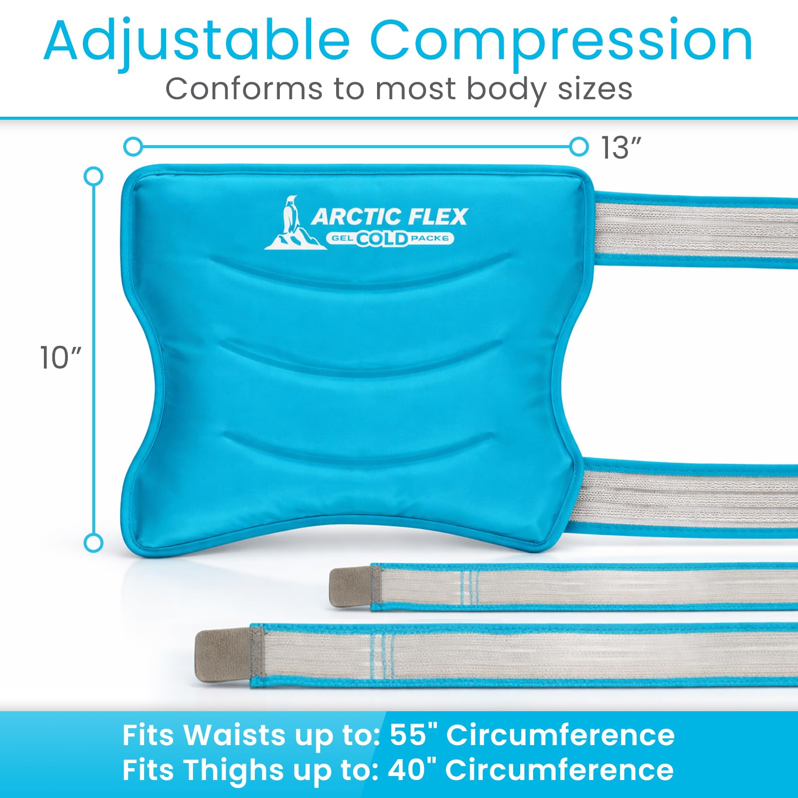 Arctic Flex hip ice pack wrap remains flexible when frozen.