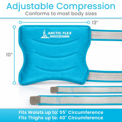 Arctic Flex hip ice pack wrap remains flexible when frozen.