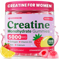 ARDORACON Creatine Women Gummies bottle for on-the-go energy and daily strength support.