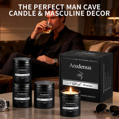 Aredenua gift-ready black rigid box with candle set