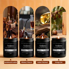 Aredenua Whiskey Tobacco candle adds warmth to cozy evenings.