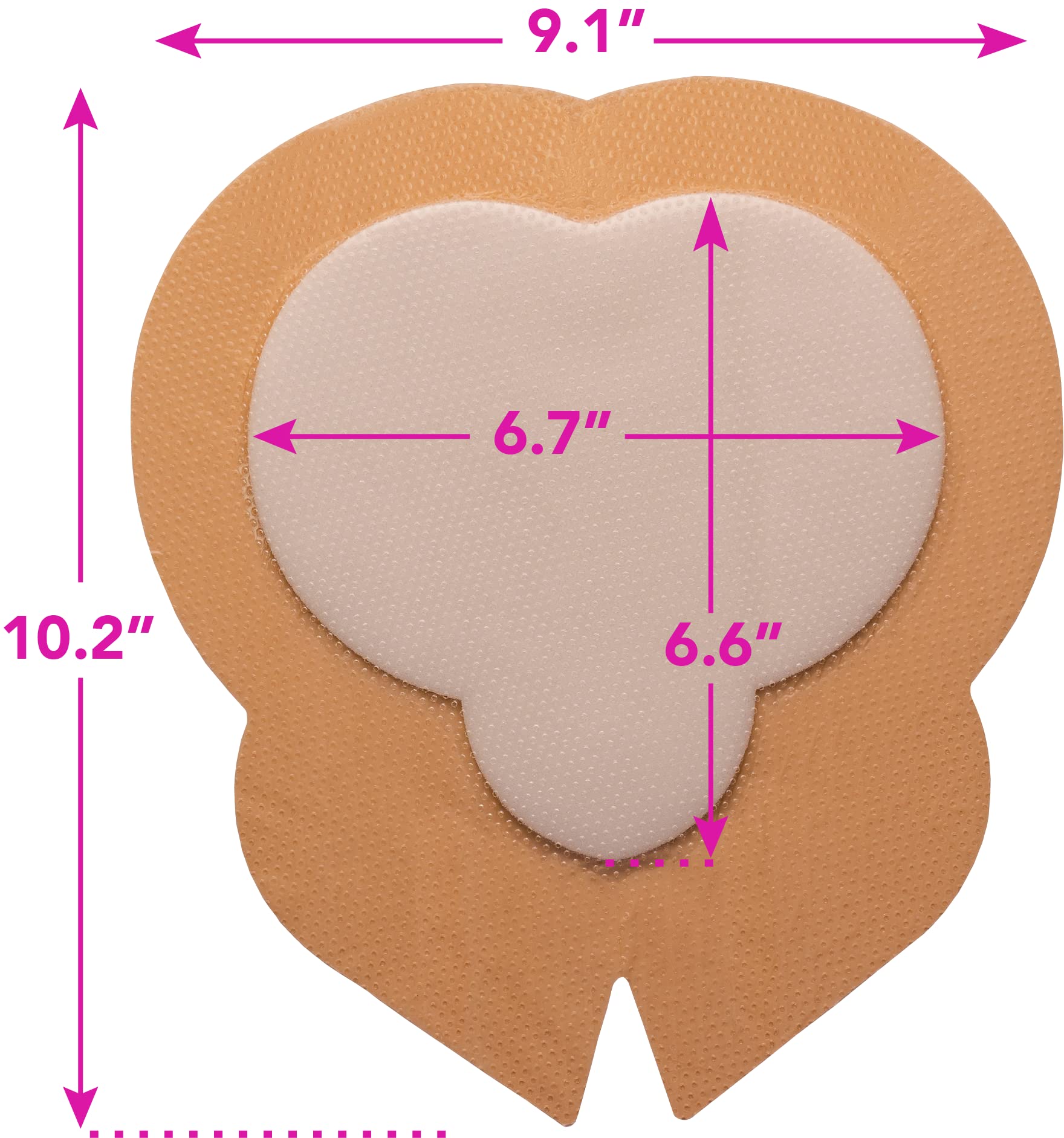 Areza Medical enhanced border and flap design aids precise placement and seal.