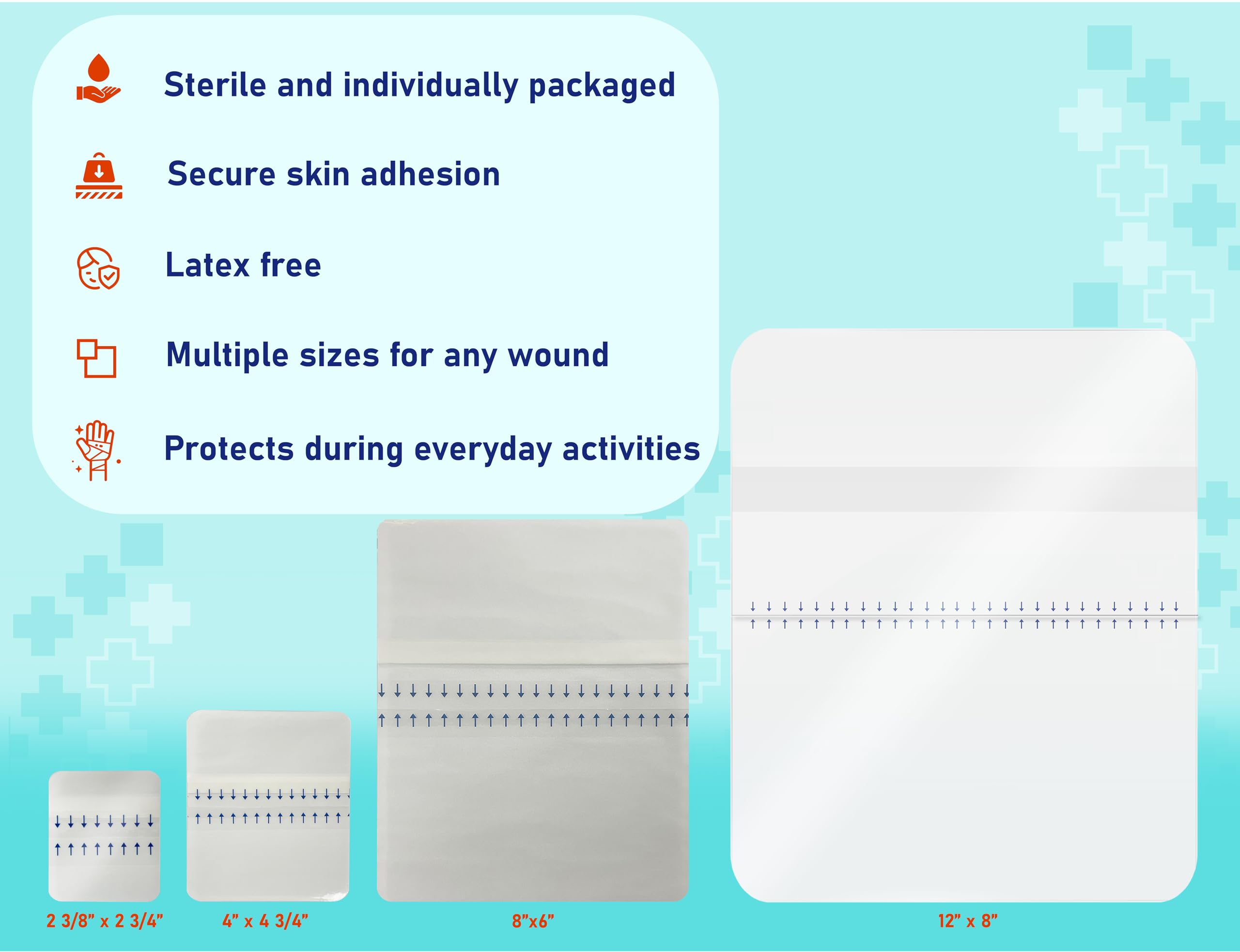 Areza Medical waterproof dressing applied on skin showing clear, breathable protection.