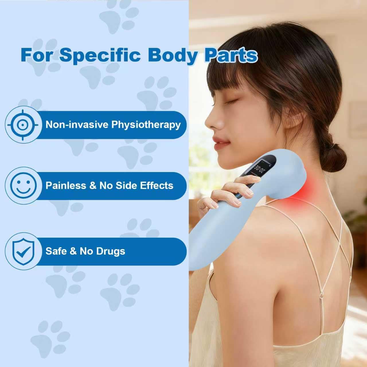 Ariysah laser on paw demonstrates gentle at-home therapy option