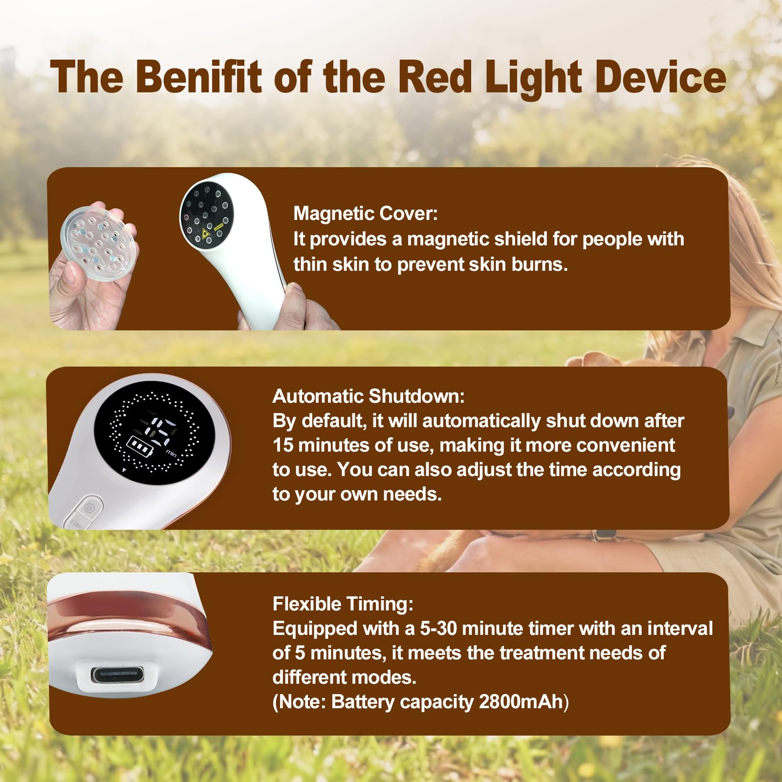 Ariysah LLLT magnetic protective cover adds adjustable safety.