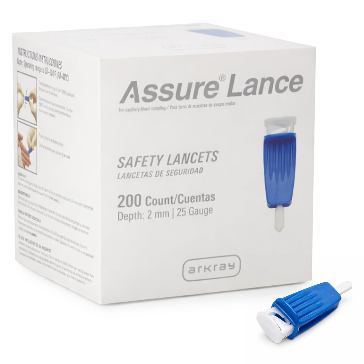 ARKAY Assure Lance 25G lancet pack for convenient home testing.