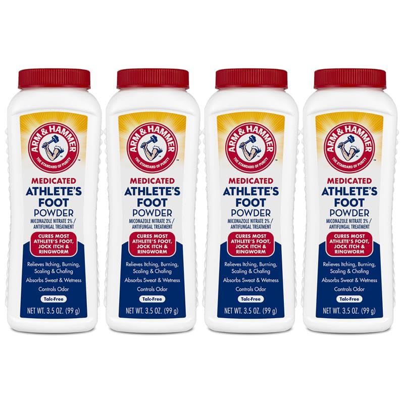 Arm & Hammer Athlete's Foot Powder bottle pour for moisture control