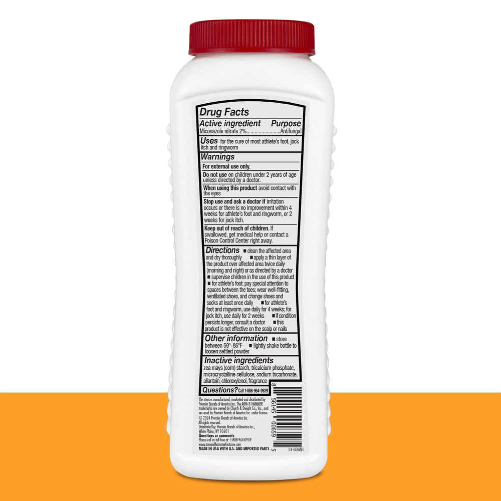 Arm & Hammer Foot Powder with odor-control for lasting freshness