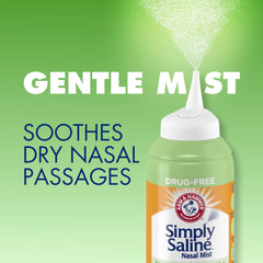 Arm & Hammer Simply Saline Mist on bathroom counter for everyday comfort.