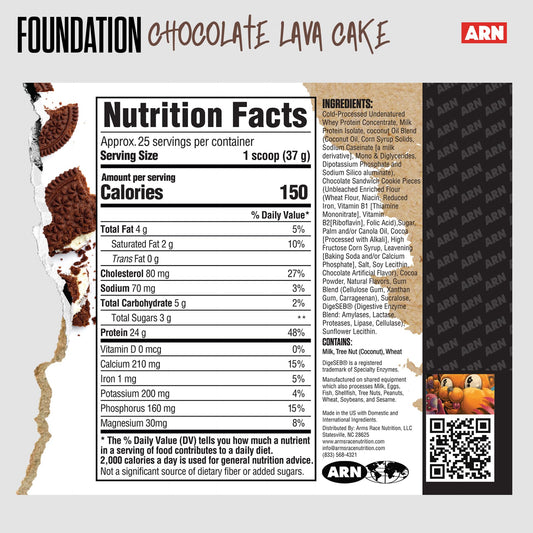 Arms Race Foundation Protein Blend scoop illustrates easy measurement for quick shakes.