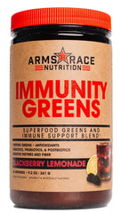 Arms Race Immunity Greens bottle front for convenient immune support.