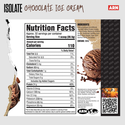 ARN Isolate whey protein scoop ready for quick, smooth mixing
