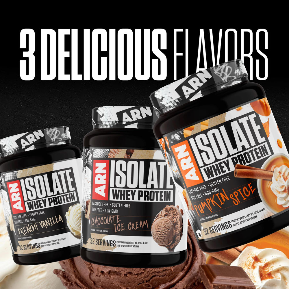 Shaker bottle filled with ARN Isolate Whey Pumpkin Spice for on-the-go protein.