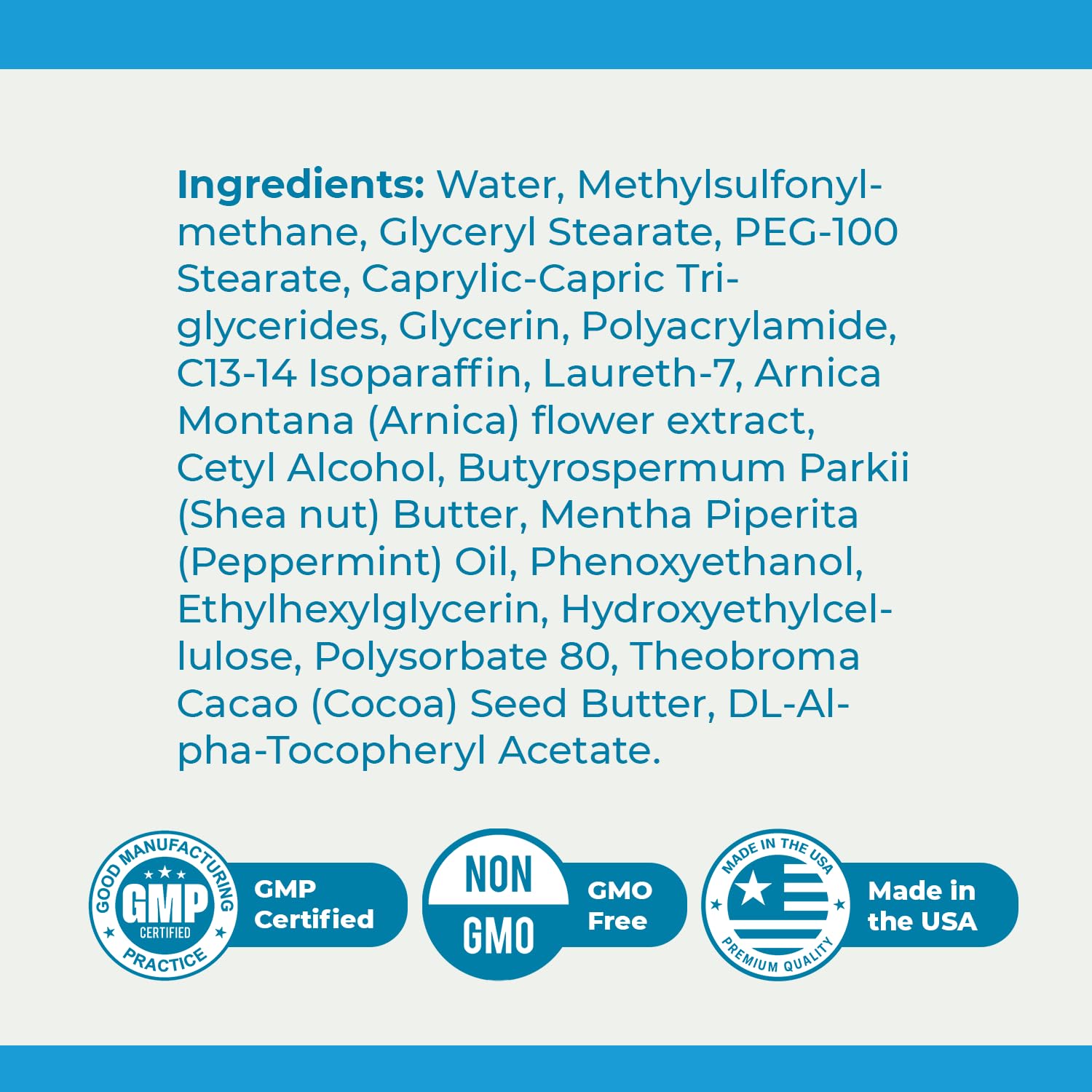 Arnica and peppermint-infused botanical cream for skin nourishment.
