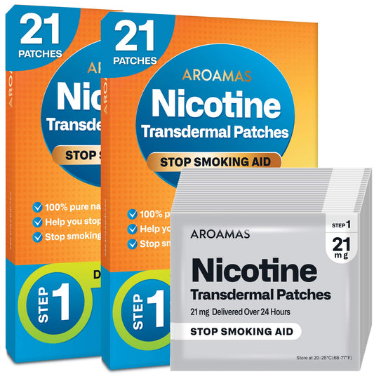 Aroamas Cot nicotine patch package front highlights premium quit aid packaging
