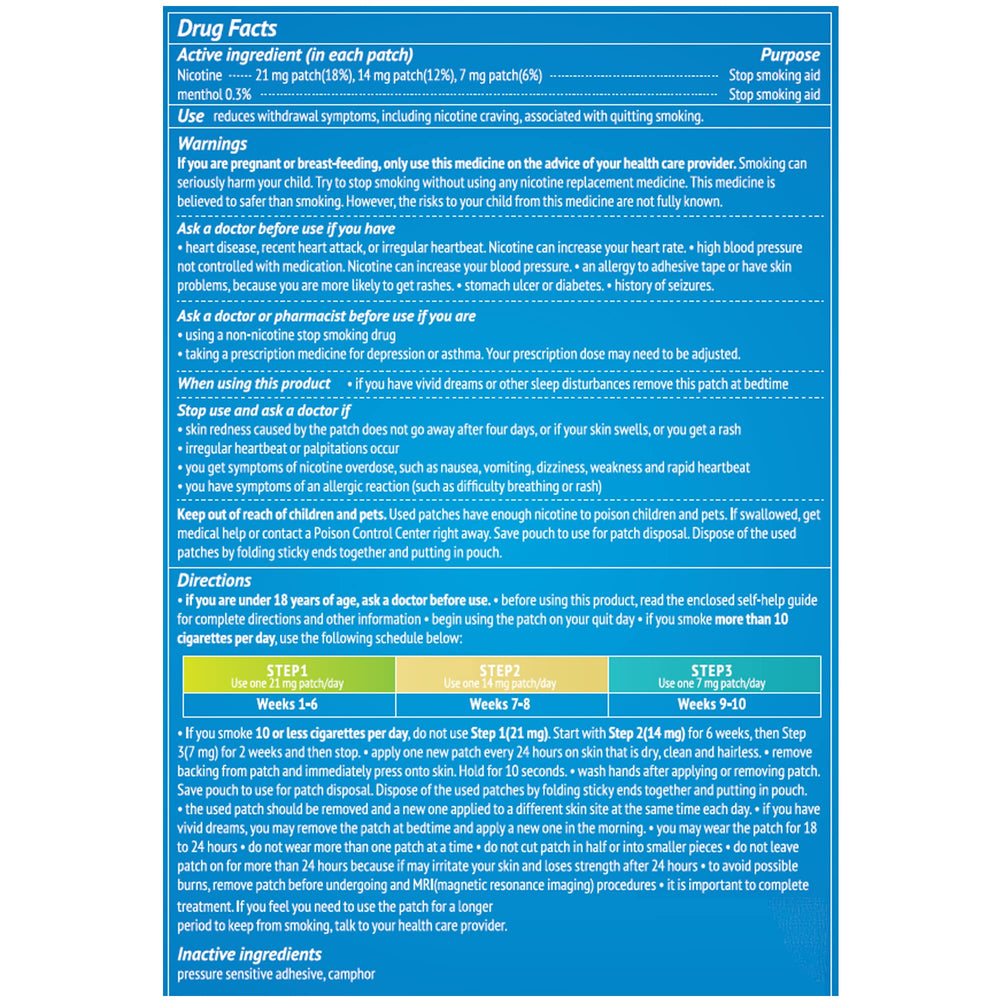 Aroamas Cot Step 2 14mg patch on skin for smoother transition