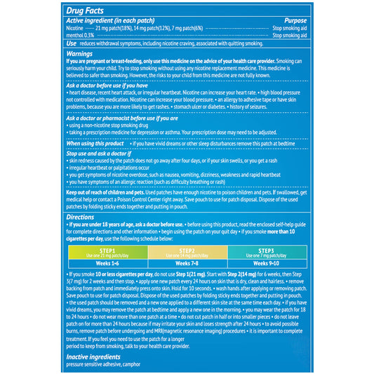 Aroamas Cot Step 2 14mg patch on skin for smoother transition