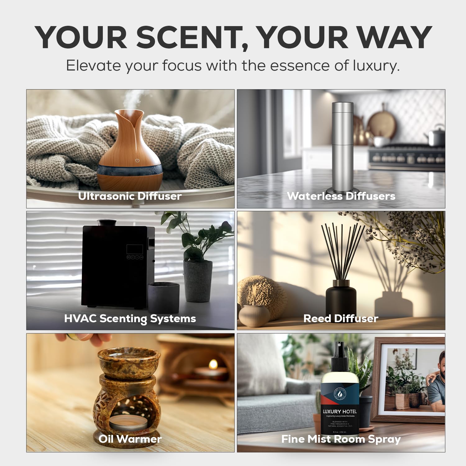 AROMA COUNTRY Ritzy Luxury Hotel Diffuser Oil bathroom setup adds hotel-grade freshness.
